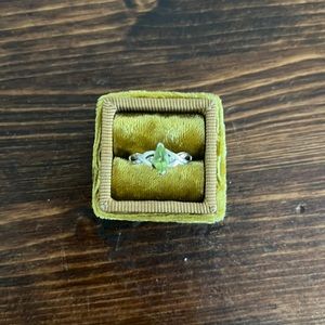 Natural Peridot and Diamond accent ring, 10k gold